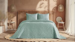 Boho Chic Spring Yatak Örtüsü Softia Çift Kişilik - Yesil