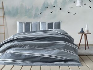 Easy Cotton Nevresim Takımı Listra Tek King Size - Gri