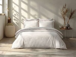 Luxury Nakışlı Nevresim Takımı Lora Çift King Size - Beyaz